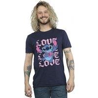 Lilo & Stitch Men's Valentine Love Cotton T-Shirt in Navy | Size: Medium