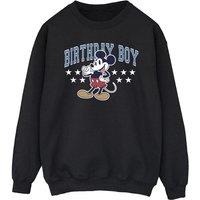Disney Men's Mickey Mouse Birthday Sweatshirt in Black | Size: 5XL