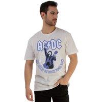 AC/DC Men's Let There Be Rock Cotton T-Shirt in White | Size: 4XL