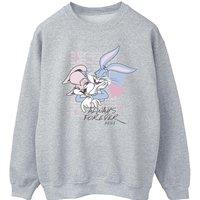 Looney Tunes Men's Always Forever Bugs Bunny & Lola Bunny Sweatshirt in Grey | Size: Medium