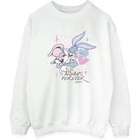 Looney Tunes Men's Always Forever Bugs Bunny & Lola Bunny Sweatshirt in White | Size: 5XL
