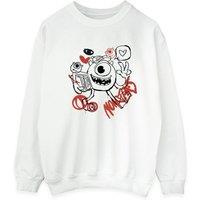 Disney Men's Mike Graffiti Sweatshirt in White | Size: 3XL