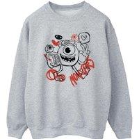 Disney Men's Mike Graffiti Sweatshirt in Grey | Size: 4XL