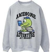 Disney Men's Reading Awesome Mike Wazowski Sweatshirt in Grey | Size: 3XL