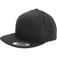 Yupoong Men's Flexfit Plain Classic 5 Panel Snapback Cap Pack of 2 in Black