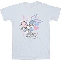 Looney Tunes Men's Always Forever Bugs Bunny & Lola Cotton T-Shirt in White | Size: Small