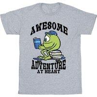 Disney Men's Reading Awesome Mike T-Shirt in Grey | Size: Small