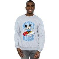 Disney Men's Reading Books Mickey Mouse Sweatshirt in Grey | Size: 5XL