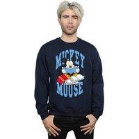Disney Men's Reading Books Mickey Mouse Sweatshirt in Navy | Size: 3XL