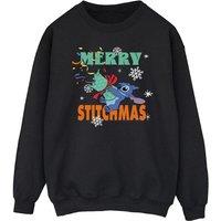 Lilo & Stitch Men's Merry Stitchmas Stitch Sweatshirt in Black | Size: Small