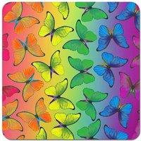 Warren Reed - Designer Multicoloured Butterfly Pattern Coasters - Set of 4 in Green