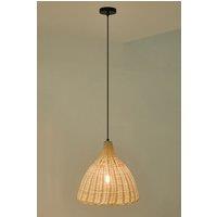 Rattan-Woven Pendant Light