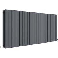 Balterley Lucia Square Horizontal Double Panel Radiator, 600 x 1398mm Anthracite in Grey