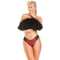 Lady Olga Women's British Made Satin Thong in Burgundy | Size: 20