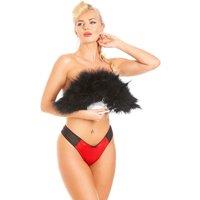 Lady Olga Women's British Made Satin Thong in Red | Size: 10