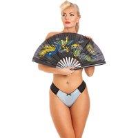 Lady Olga Women's British Made Satin Thong in Pale Blue | Size: 16