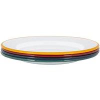 Argon Tableware 25.5cm White Enamel Dinner Plates Set - 4 Colours