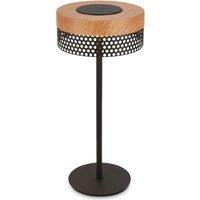BRILONER Wood Colour Black Matt Battery Powered LED Table Lamp