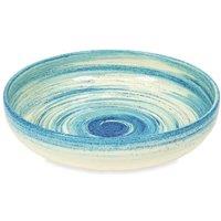 Verano Spanish Ceramics Pastel Beach Hand Painted Kitchen Dining Table Large Bowl 27cm (Diam) in Blue