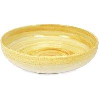 Verano Spanish Ceramics Pastel Beach Hand Painted Kitchen Dining Table Large Bowl 27cm (Diam) in Orange