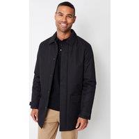 Threadbare Men's 'Hanson' Showerproof Button Up Collared Mac Jacket in Black | Size: Large
