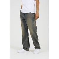 Brave Soul Men's Wide Leg Seam Detail Denim Jeans in Mid Blue | Size: 32R