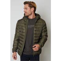 Threadbare Men's 'State' Matte Finish Padded Hooded Jacket in Khaki | Size: 2XL
