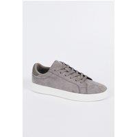 Brave Soul Men's Faux Suede Trainers with Contrast Sole in Grey | Size: 7