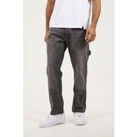 Brave Soul Men's Loose Fit Carpenter Style Denim Jeans in Grey | Size: 34R