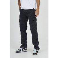 Brave Soul Men's Cargo Style Denim Jeans With Side Hem Split Detail in Charcoal | Size: 30R