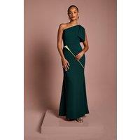 Coast Women's Honoured Petite Bow One Shoulder Maxi Bridesmaid Dress in Emerald | Size: 6