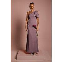 Coast Women's Honoured Petite Bow One Shoulder Maxi Bridesmaid Dress in Dusty Mauve | Size: 12