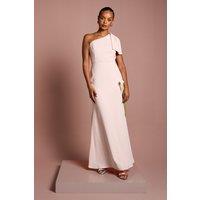 Coast Women's Honoured Petite Bow One Shoulder Maxi Bridesmaid Dress in Blush | Size: 6