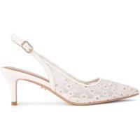 Carvela Women's 'Positano Sling Low' Fabric Heels in White | Size: 8