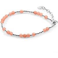 ANCHOR & CREW Women's Vivian Silver & Stone Bracelet in Orange