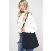 Oasis Women's Carlie Suede Slouch Tote Bag in Black