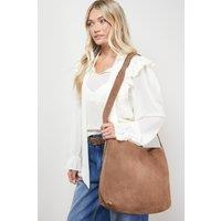 Oasis Women's Carlie Suede Slouch Tote Bag in Tan