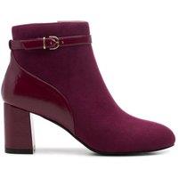 Paradox London Women's 'Amara' Micro Suede Mid Block Heel Ankle Boot in Burgundy | Size: 8