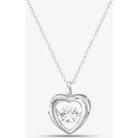 T.H.Baker Women's Silver Cubic Zirconia Open Heart Pendant Necklace MP02331D | Size: Standard
