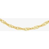 T.H.Baker Women's 9ct Yellow Gold 51cm Diamond-Cut Twisted Curb Chain | Size: 51 cm