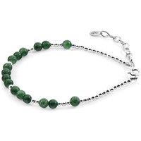 ANCHOR & CREW Women's Agate Sienna Silver & Stone Bracelet in Green