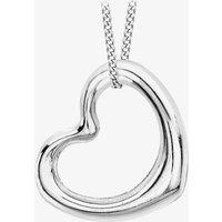 T.H.Baker Women's 9ct White Gold Open Heart Necklace 5.61.8659 in Silver | Size: 18 inches