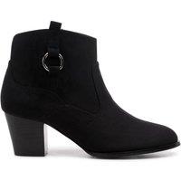 Paradox London Women's 'Bexley' Micro Suede Mid Block Heel Ankle Boot in Black | Size: 8E
