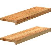 Berkfield Home Window Sills 2 pcs Light Brown 70x20x2 cm Solid Wood Oak | Size: Medium