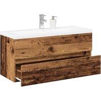 Berkfield Home Sink Cabinet with Built-in Basin Old Wood 101x39.5x49 cm in Brown