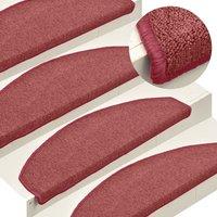 Berkfield Home Carpet Stair Treads 15 pcs Red 65x24x4 cm | Size: Medium