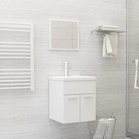 Berkfield Home Bathroom Furniture Set White Engineered Wood