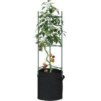 Berkfield Home Tomato Cages with Plant Bags 4 pcs 116 cm Steel & PP in Green