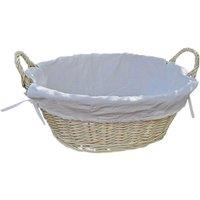 Red Hamper Mellow Buff Willow Cotton Lined Laundry Basket in Brown