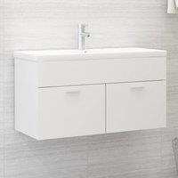 Berkfield Home Sink Cabinet with Built-in Basin White Engineered Wood